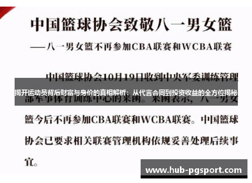 揭开运动员背后财富与身价的真相解析：从代言合同到投资收益的全方位揭秘