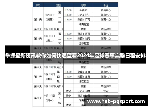 掌握最新资讯教你如何快速查看2024年足球赛事完整日程安排